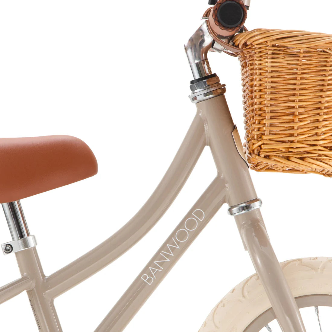 Bērnu skrejritenis ar grozu bēšā krāsā, Balance Bike First Go, Beige, Banwood