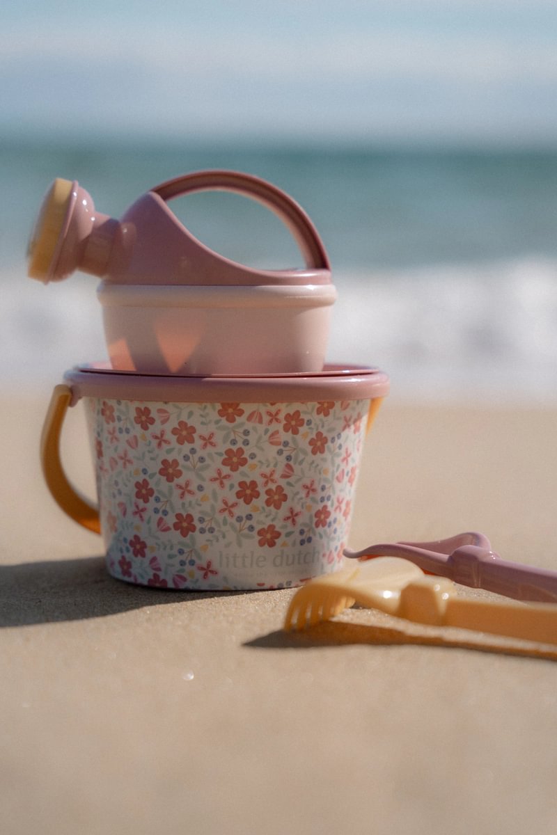 Pludmales rotaļlietu komplekts Pink Flowers, Beach Set, Little Dutch
