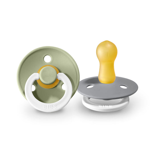 Knupīši - TUMSĀ SPĪDOŠI, Round GLOW Sage & Cloud, BIBS, 2 gab