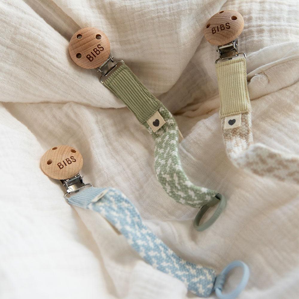 Knupīša klipsis Pacifier Clip - Sage / Ivory, BIBS