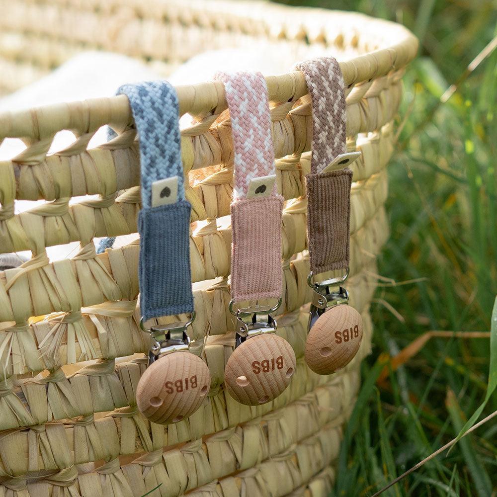 Knupīša klipsis Pacifier Clip - Blush / Ivory, BIBS