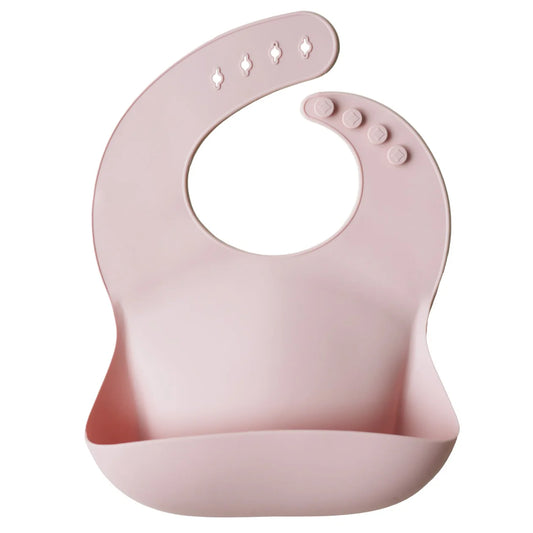 Silikona lacīte, Silicone Baby Bib Blush, rozā, Mushie