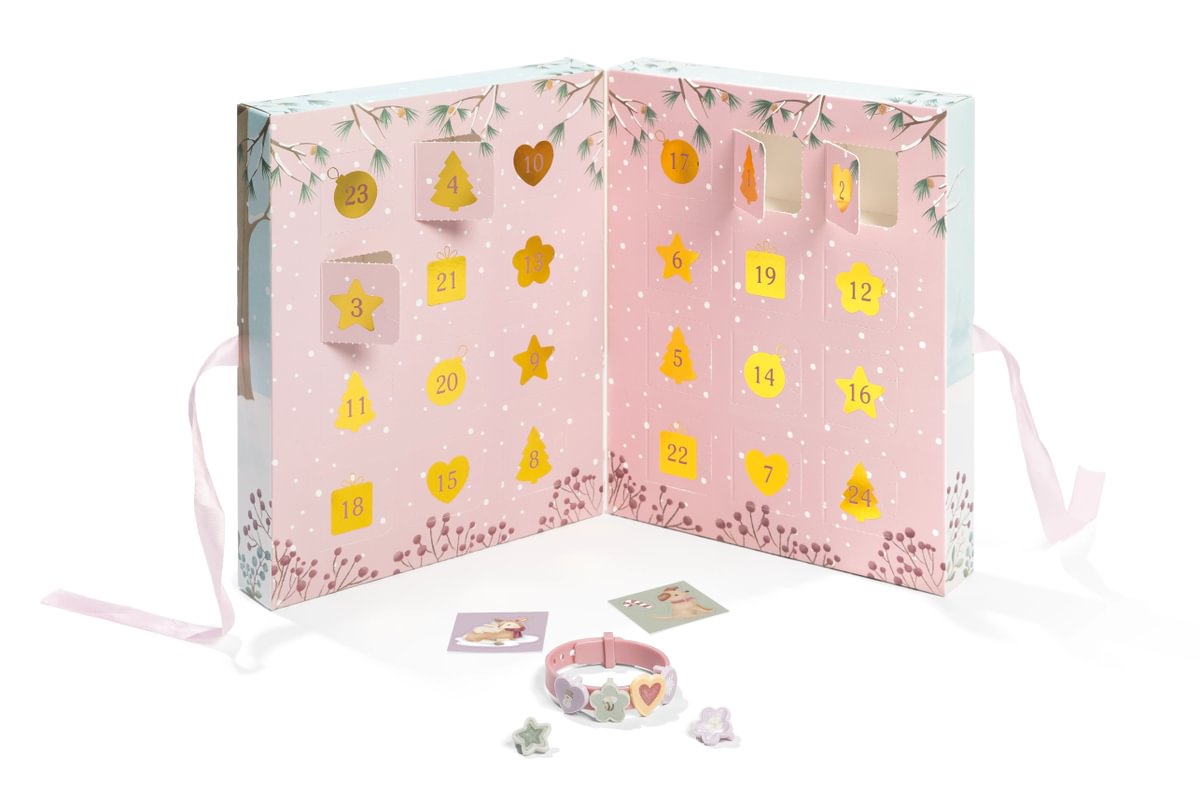 Ziemassvētku adventes kalendārs - piekariņu rokassprādzes, Christmas Advent Calendar with Bracelets, Little Dutch