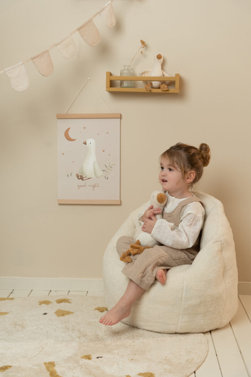 Pufs Teddy Soft White, Children’s Armchair, Little Dutch