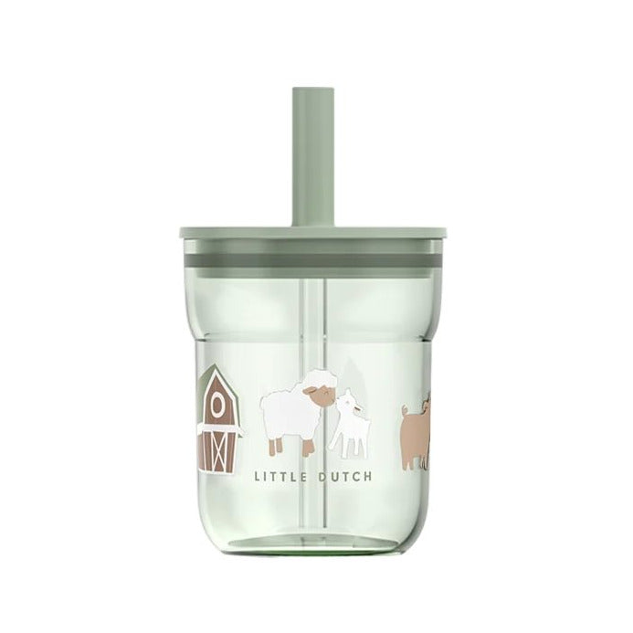 Krūzīte ar salmiņu, Children’s Glass with Straw Little Farm, Little Dutch, LD108023065399