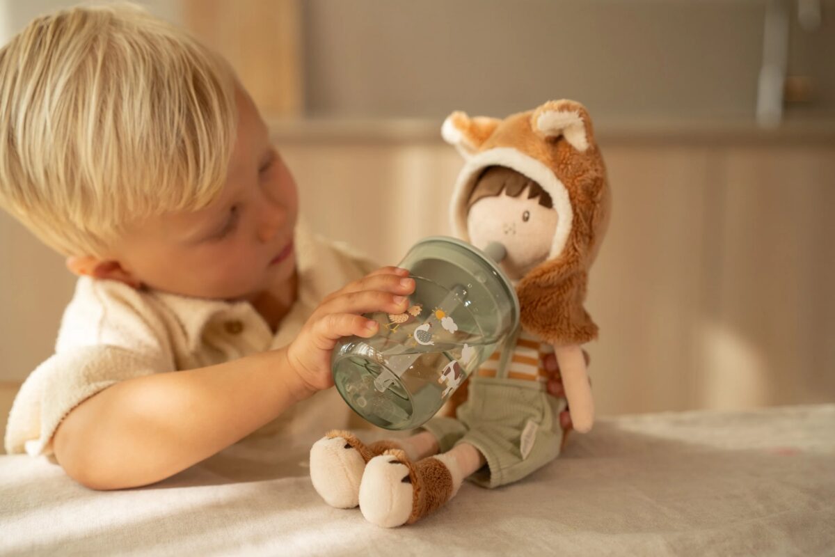 Krūzīte ar salmiņu, Children’s Glass with Straw Little Farm, Little Dutch, LD108023065399