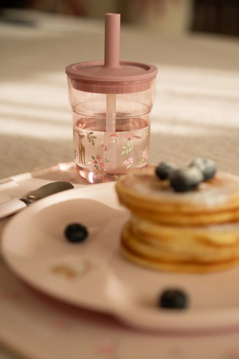 Puodelis su šiaudeliu, Vaikiška stiklinė su šiaudeliu „Fėjų sodas“, „Little Dutch“