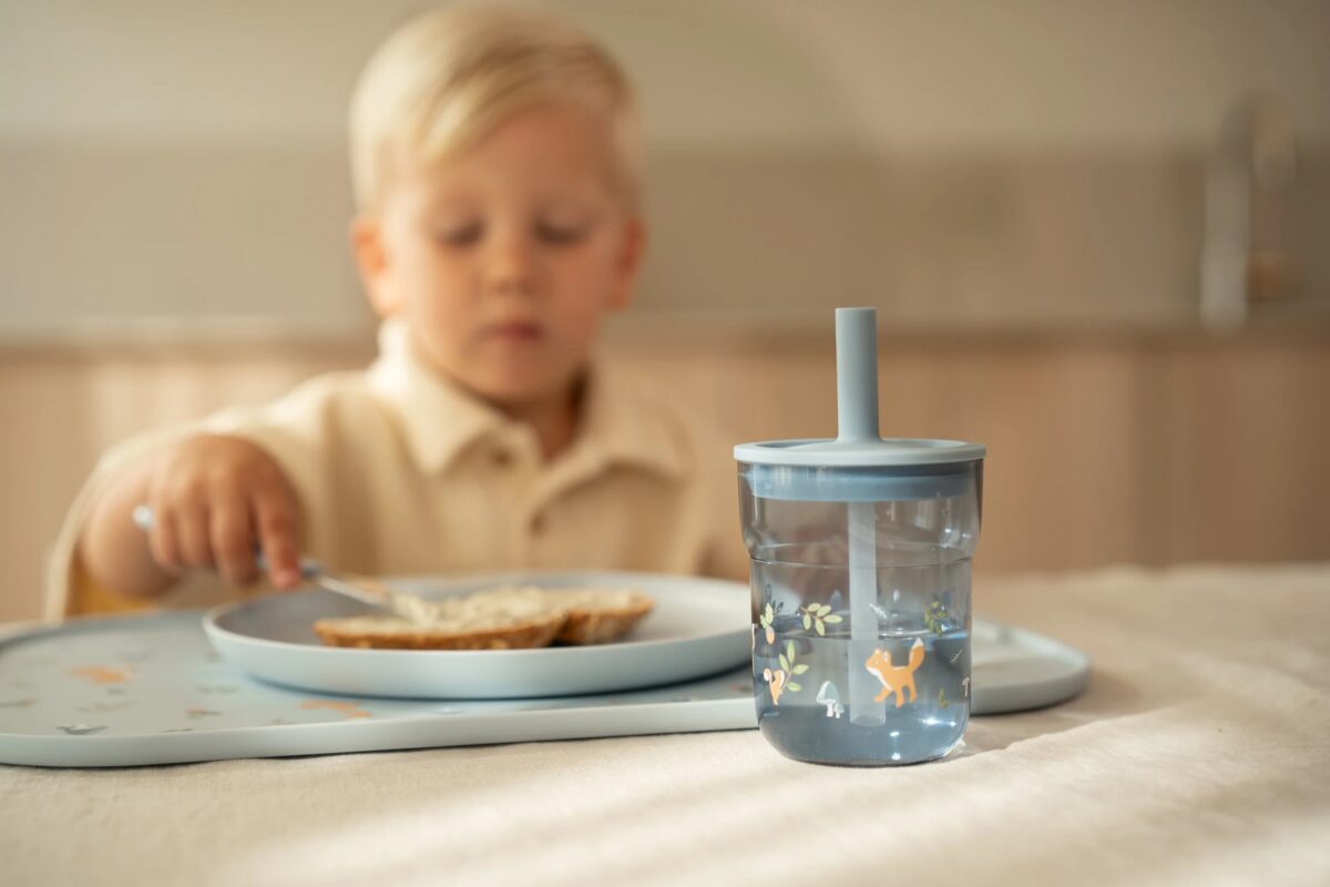 Puodelis su šiaudeliu, Vaikiška stiklinė su šiaudeliu „Miško draugai“, „Little Dutch“