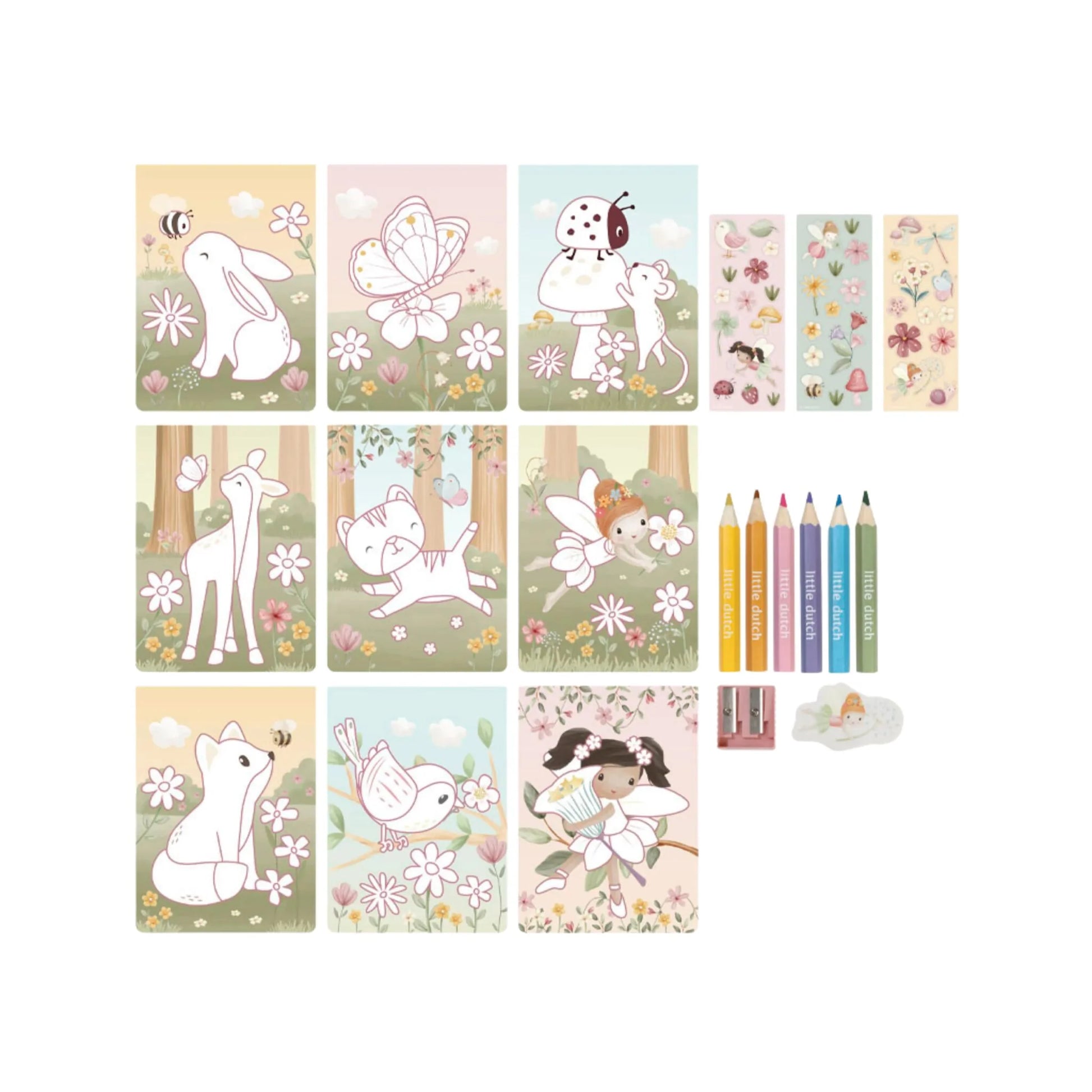 Krāsošanas radošais komplekts Rosa & Fairy Garden, Colour Book Set, Little Dutch, Artikuls: BT126892