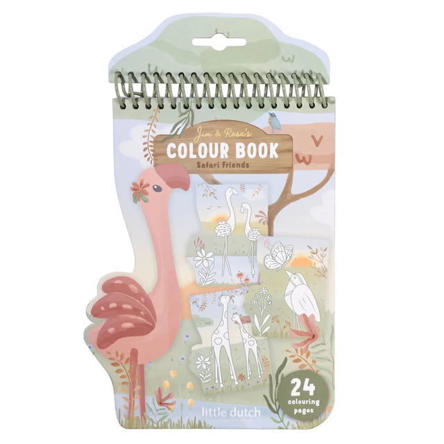 Krāsojamā grāmata Flamingo Safari Friends, Coloring Book, Little Dutch, Artikuls: BT126906