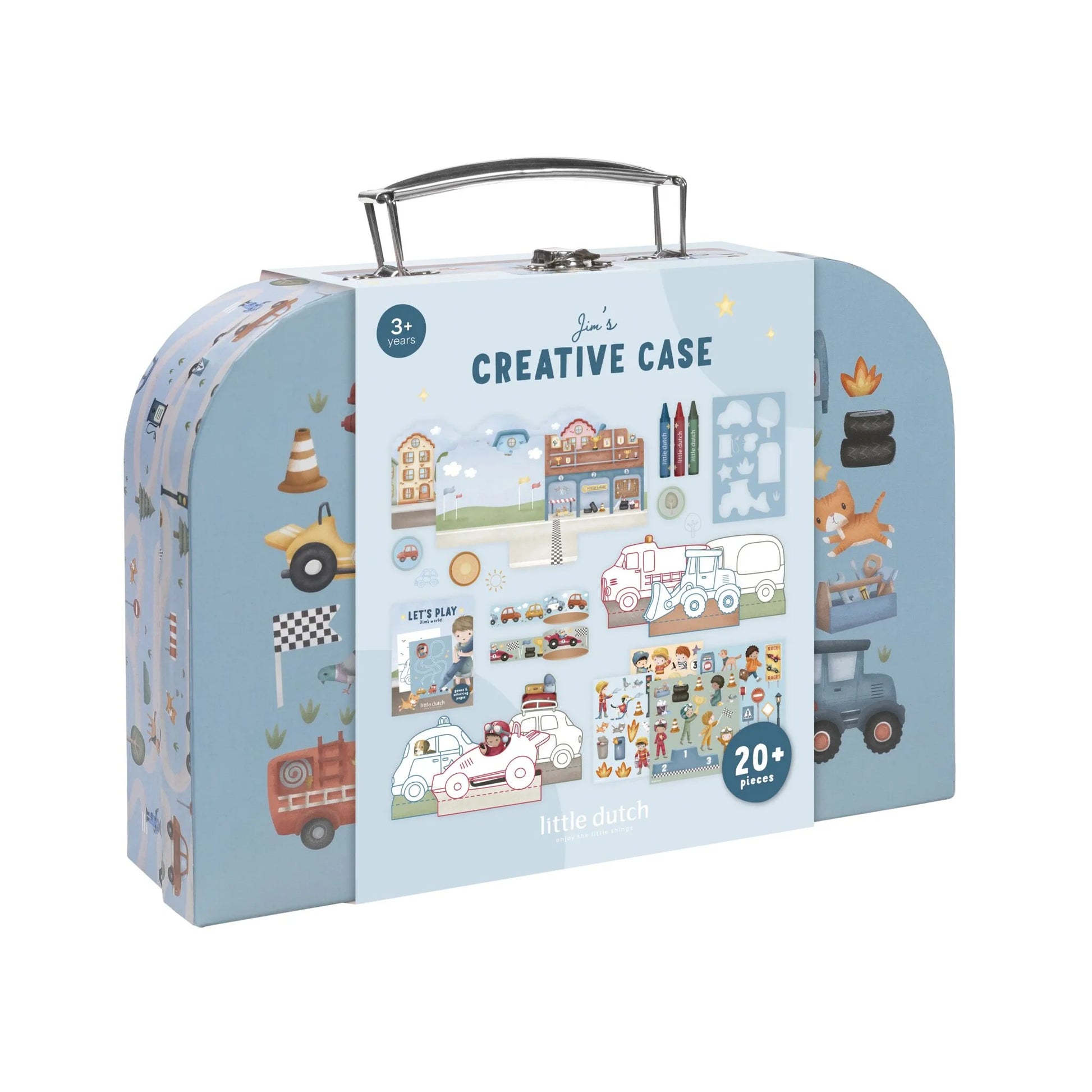 Radošais komplekts koferītī Jim & Vehicles, Creativity Set Suitcase, Little Dutch, LD126899