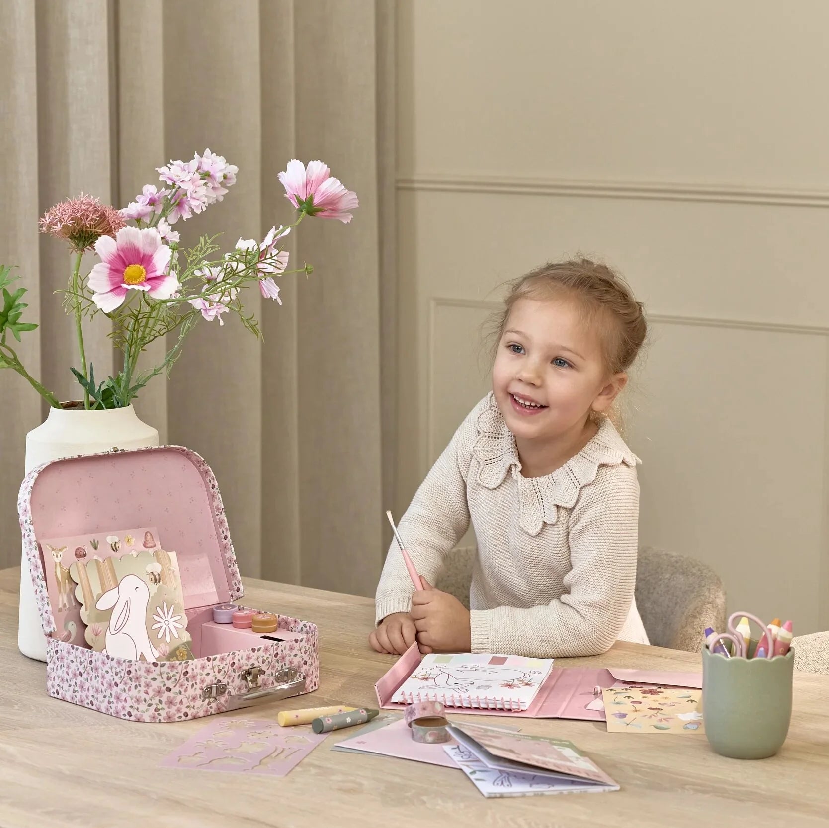 Radošais komplekts koferītī Rosa & Fairy, Creativity Set Suitcase, Little Dutch