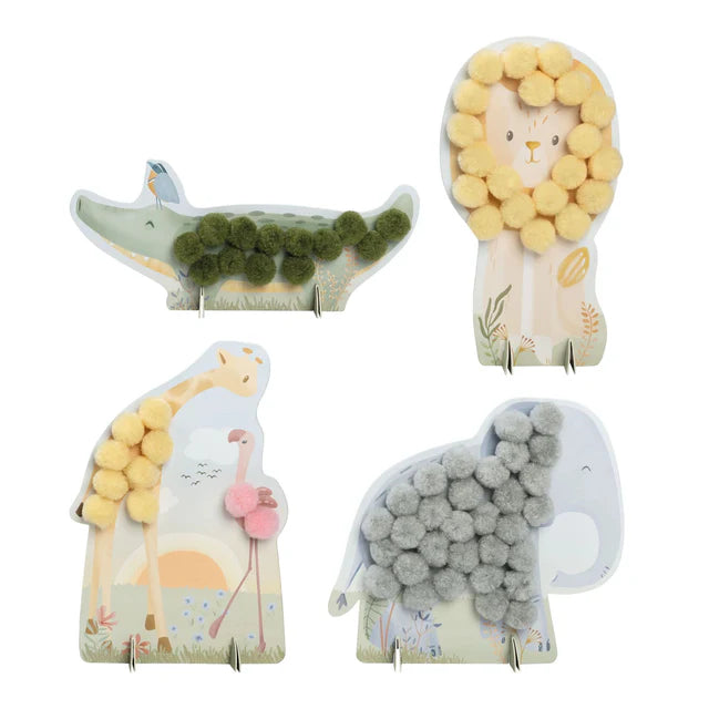 Radošais komplekts ar pomponiem, Pompom Craft Kit, Safari Friends, Artikuls: BT126919