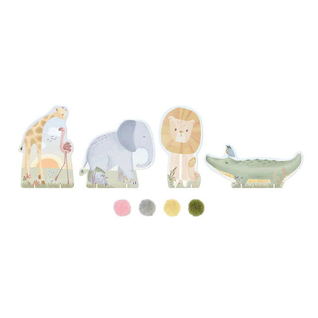 Radošais komplekts ar pomponiem, Pompom Craft Kit, Safari Friends, Artikuls: BT126919