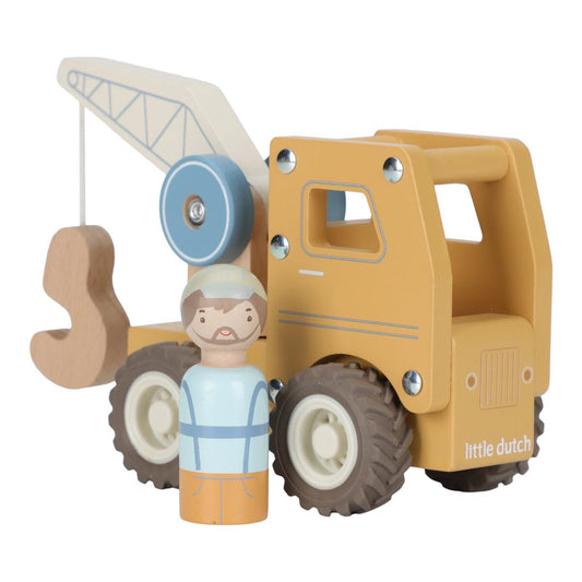 Koka autoceltnis, Crane, Little Dutch, koka rotaļlietas puišiem 