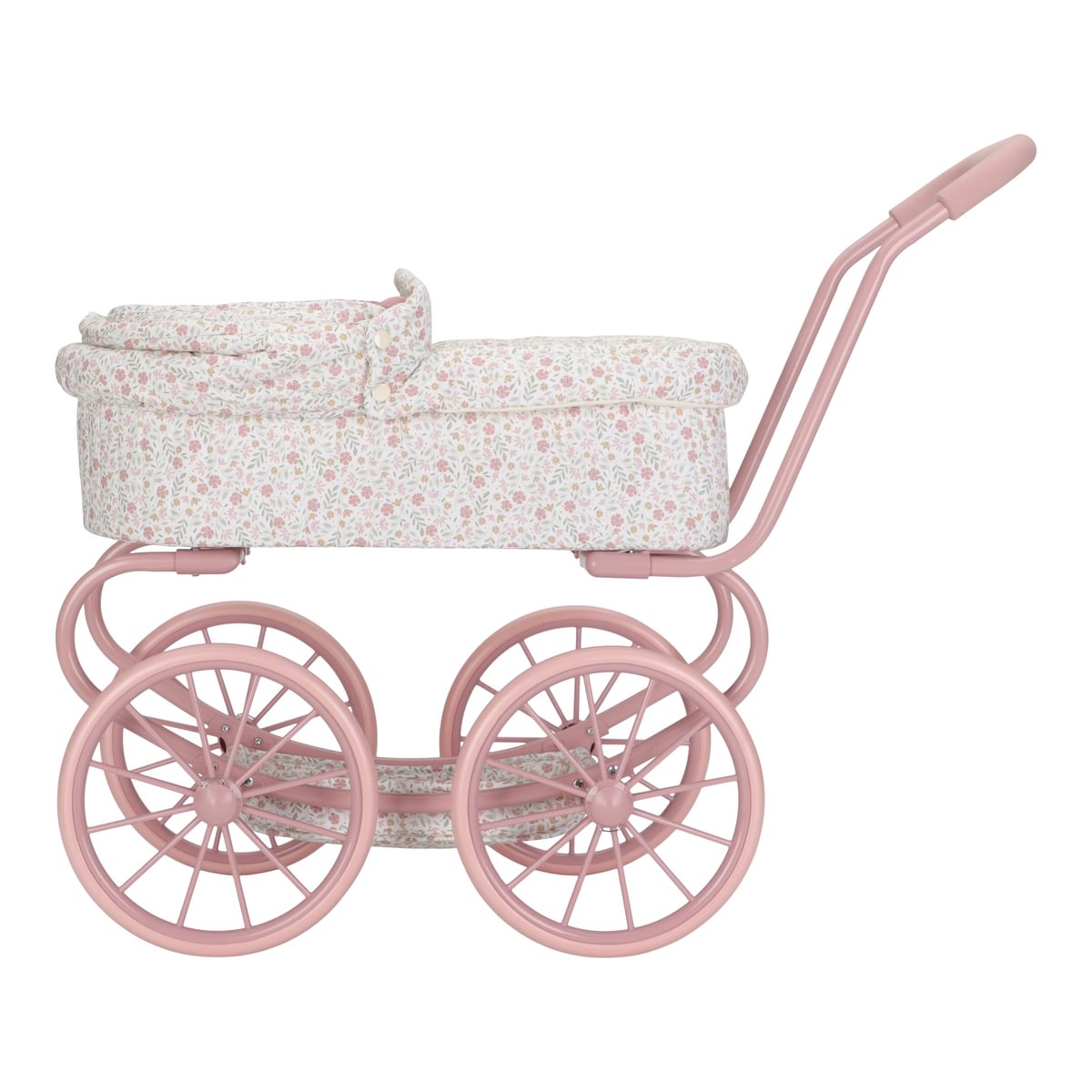 Leļļu rati, Doll Pram metal Soft Flowers, Little Dutch