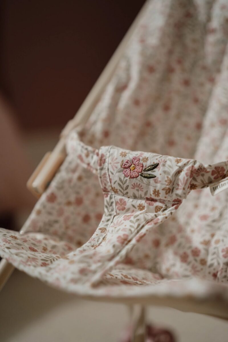 Leļļu rati, Metal Doll Stroller Soft Flowers, Little Dutch, ld4585