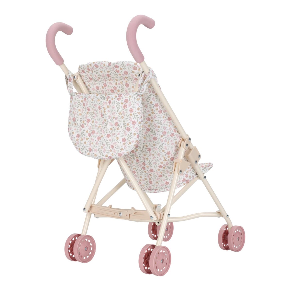 Leļļu rati, Metal Doll Stroller Soft Flowers, Little Dutch, ld4585