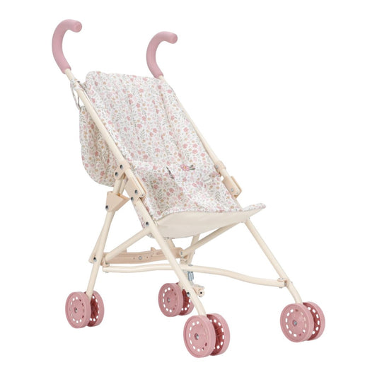 Leļļu rati, Metal Doll Stroller Soft Flowers, Little Dutch, ld4585