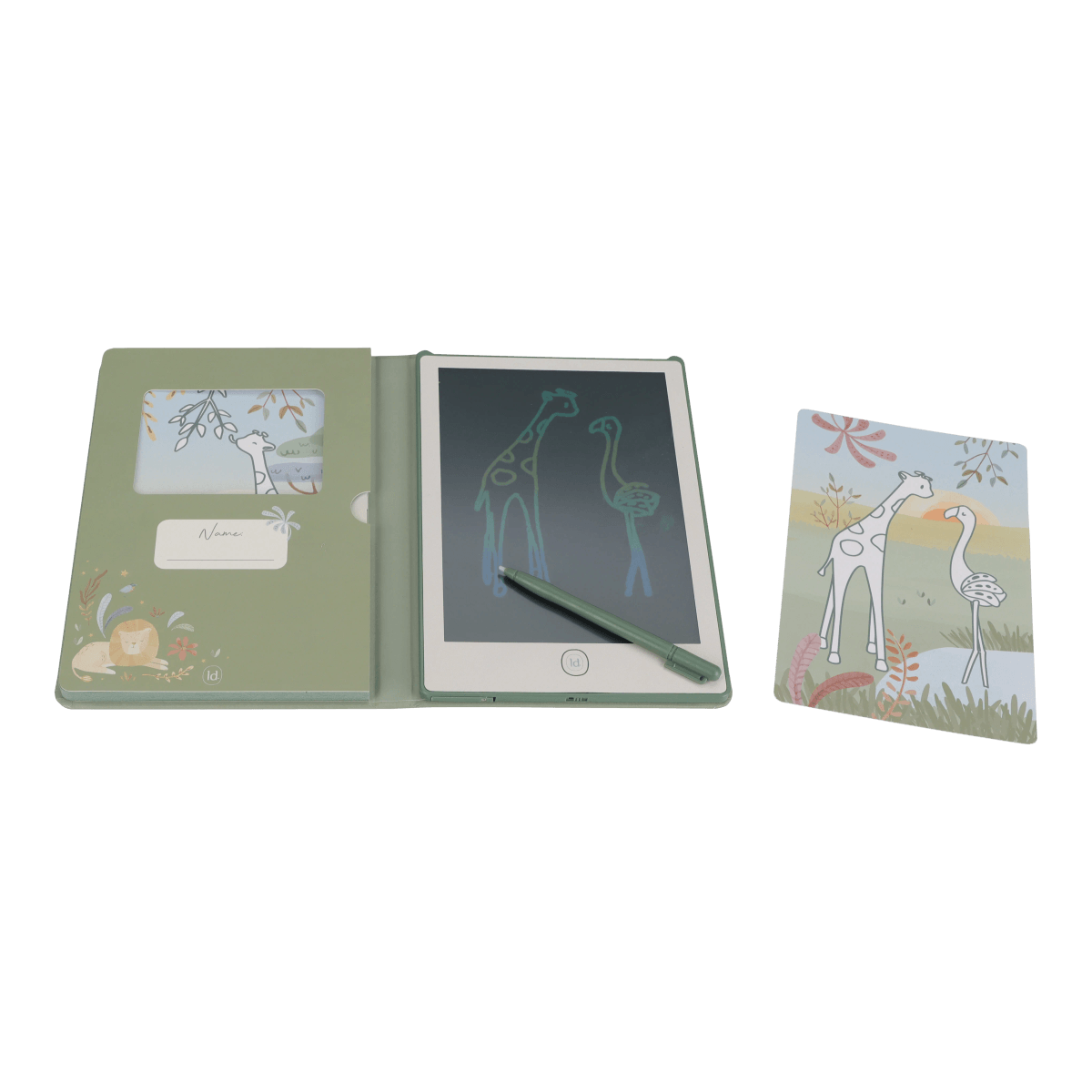 Zīmēšanas tāfele, zaļa Drawing Tablet digital Safari friends, Little Dutch, LD7491