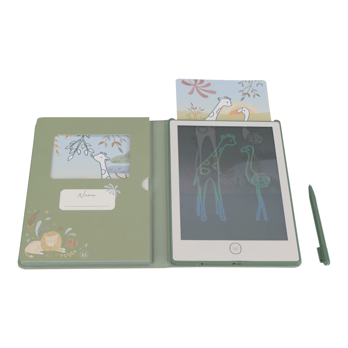 Zīmēšanas tāfele, zaļa Drawing Tablet digital Safari friends, Little Dutch, LD7491