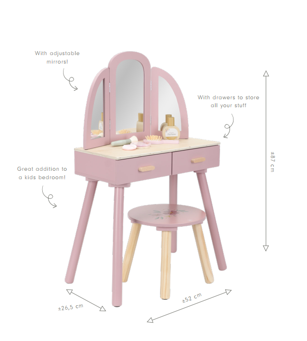 Bērnu kosmētikas galds Dressing Table XL, Little Dutch, ld2513