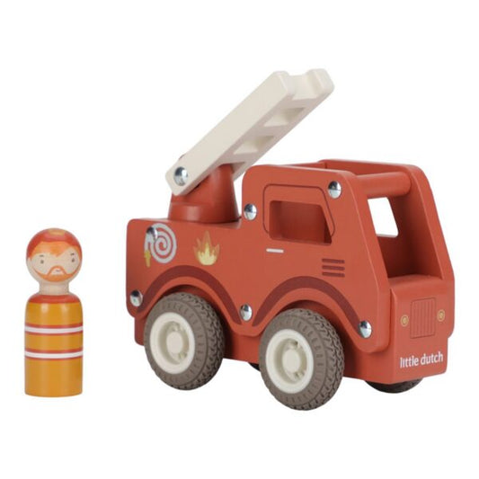 Koka ugunsdzēsēju auto, Wooden Fire Truck, Little Dutch