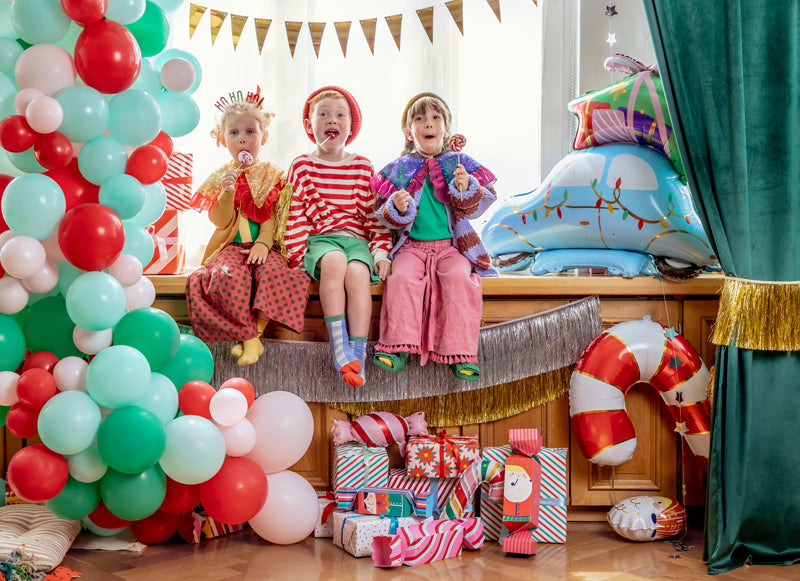 Liels balons Ziemassvētku auto, stāvošs - pildāms ar gaisu vai hēliju