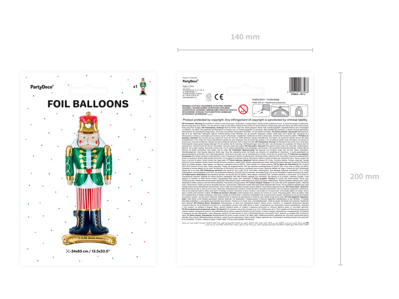 Liels balons Ziemassvētku Riekstkodis, stāvošs - pildāms ar gaisu