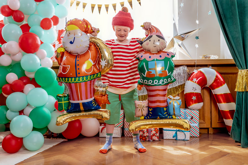 Liels balons Ziemassvētku vecītis Santa, stāvošs - pildāms ar gaisu