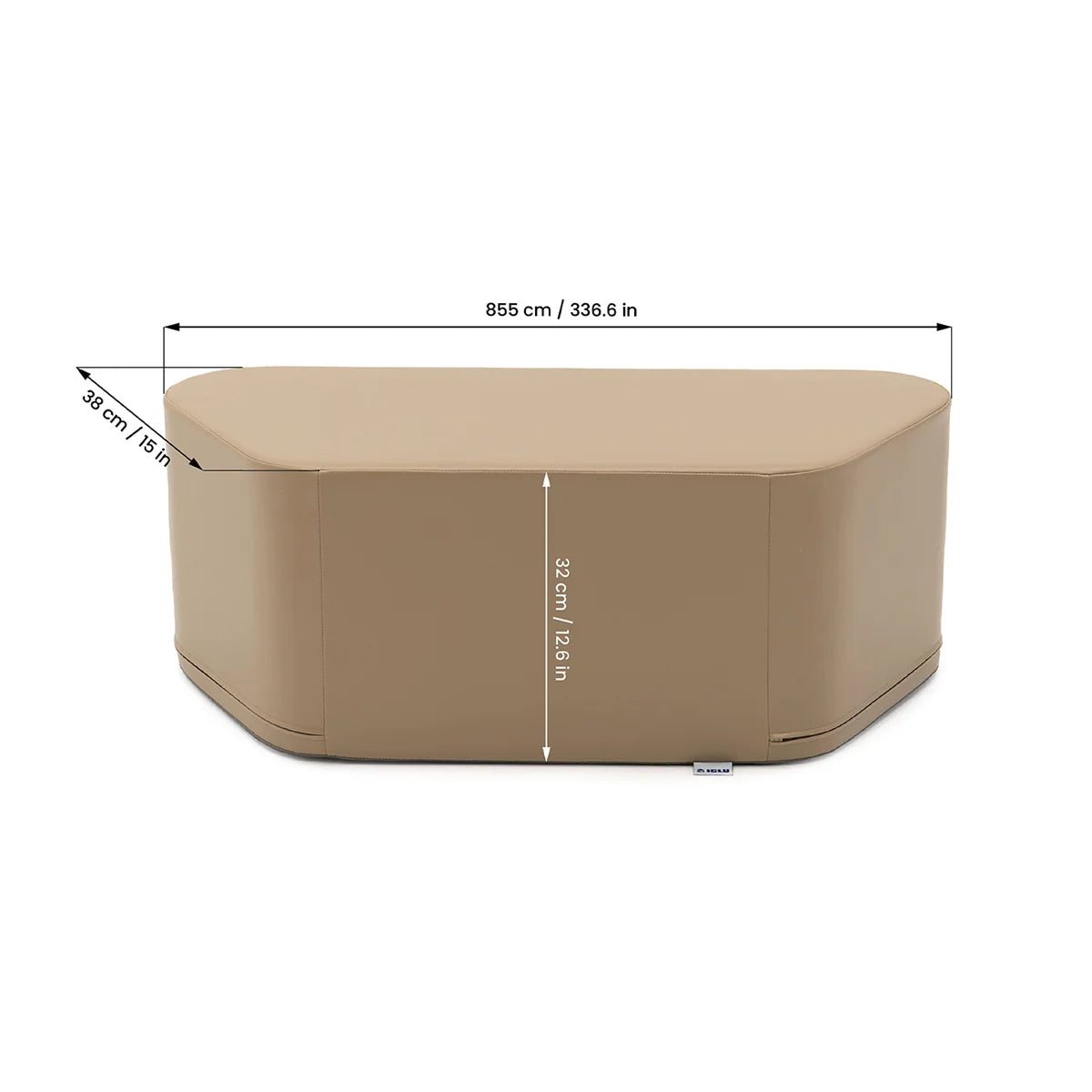 Sešstūra pufs Hexagon Bench S, Building Block Soft Play, IGLU - Beige, bēšs, FT_HEX_S-08A