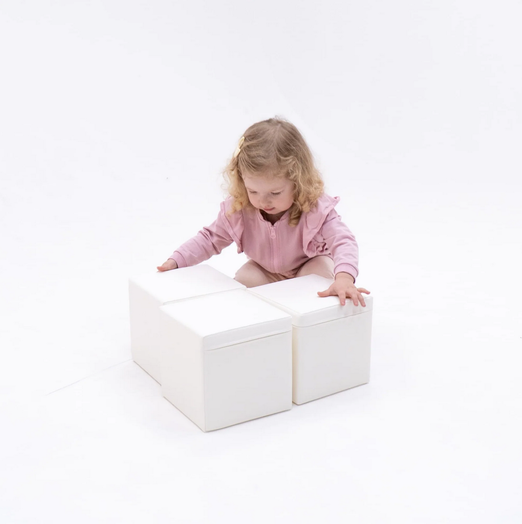 Mīkstie kluči Building Blocks Multifunctional Foam Play, IGLU - balti, 6 gab