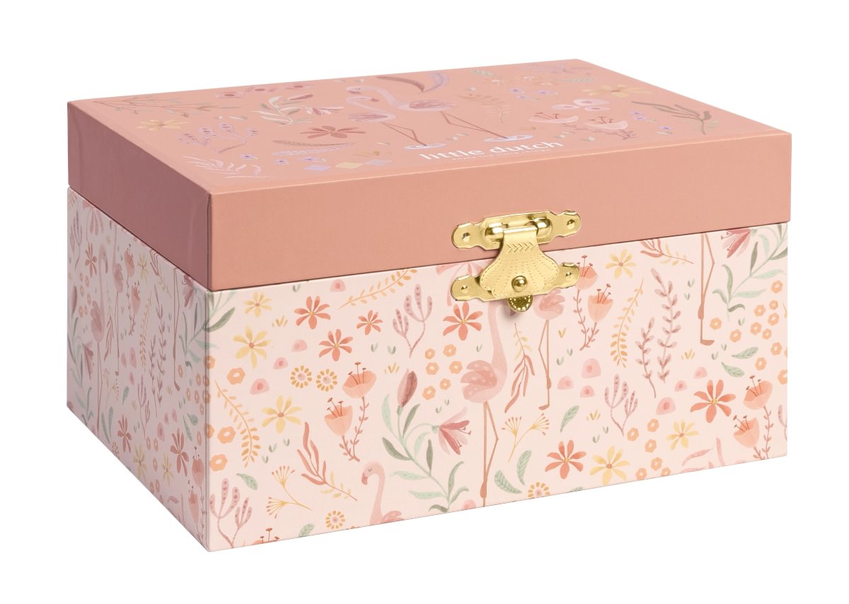 Muzikālā rotaslietu lādīte Jewellery Box Safari Friends Flamingo, Little Dutch, Artikuls: BT126914