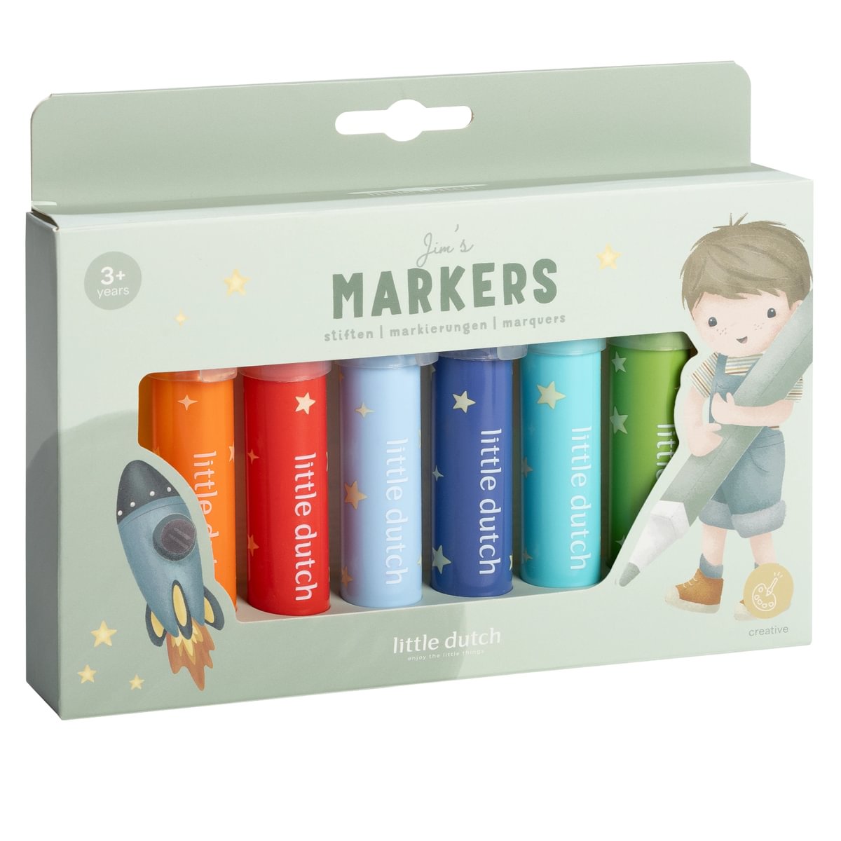 Flomāsteri Jim & Friends, Felt Tip Markers, Little Dutch, 126756
