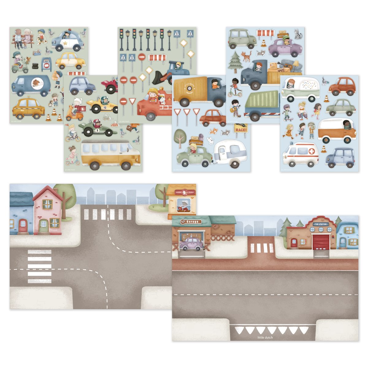 Uzlīmju aktivitāšu grāmata Sticker Story Booklet, Jim's Traffic, Little Dutch, LD126770