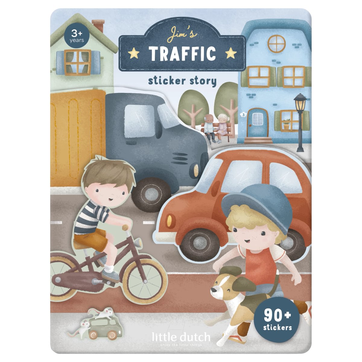 Uzlīmju aktivitāšu grāmata Sticker Story Booklet, Jim's Traffic, Little Dutch, LD126770