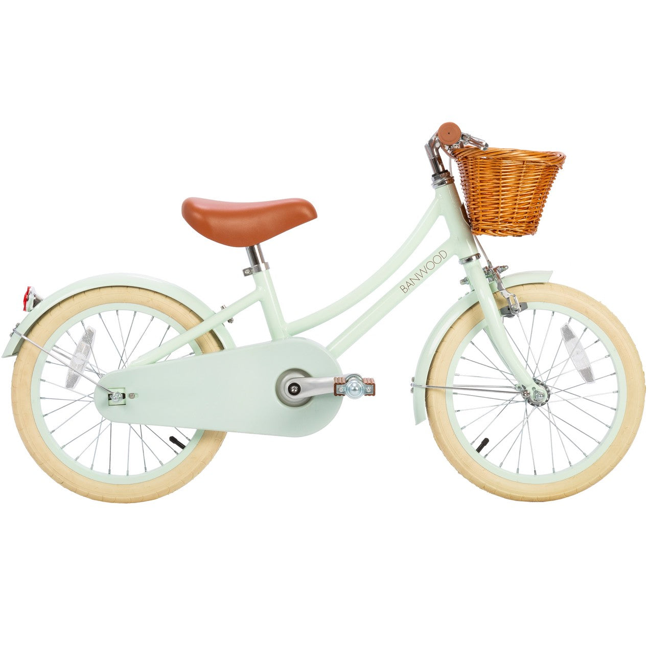 Bērnu divritenis ar pītu grozu, gaiši zaļš, Classic Bike Vintage Mint, Banwood