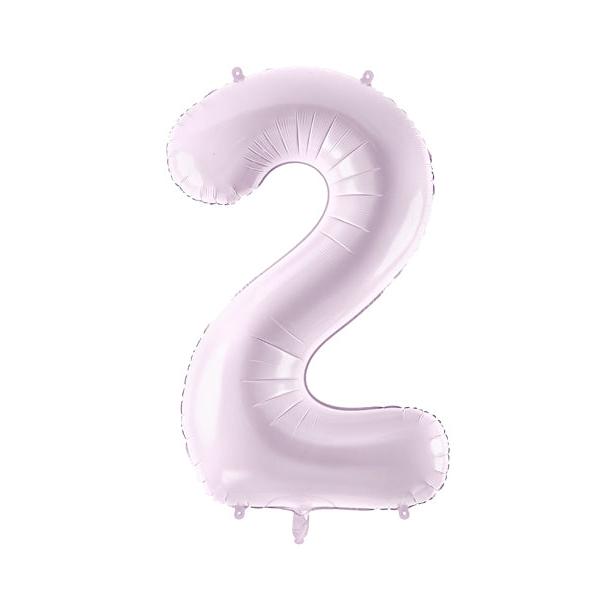 Lielais balons cipars 2, lillā, pildāms ar hēliju vai gaisu, 72cm, Hēlija baloni Liepājā, Party Deco, FB230G-2-014
