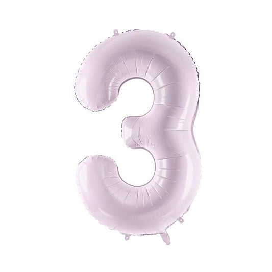 Lielais balons cipars 3, lillā, pildāms ar hēliju vai gaisu, 72cm, Hēlija baloni Liepājā, Party Deco, FB230G-3-014
