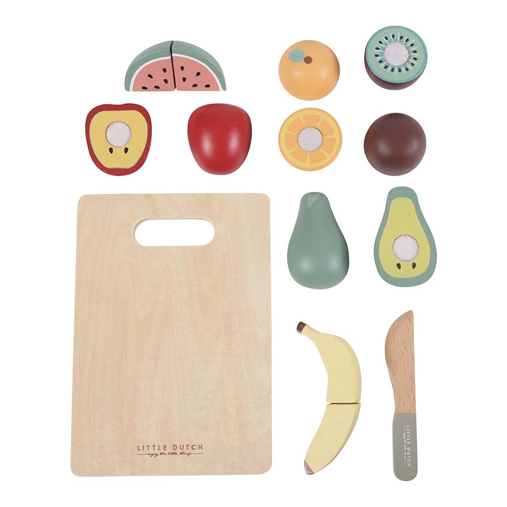 Koka augļu komplekts, Wooden Cutting Fruits, Little Dutch, LD4485