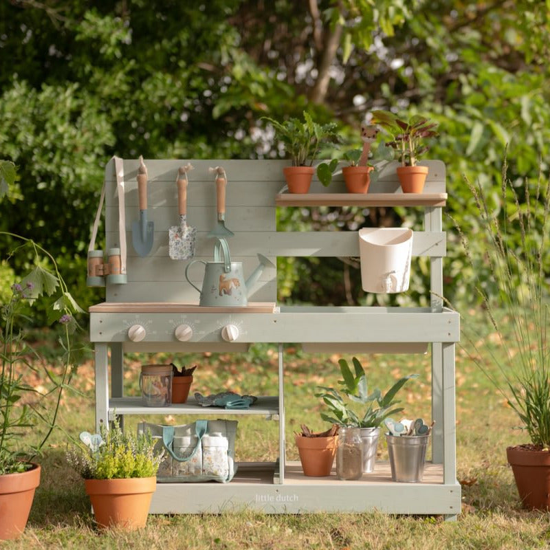Āra virtuve bērniem, koka, Outdoor Mud Kitchen Green, Little Dutch, LD9128