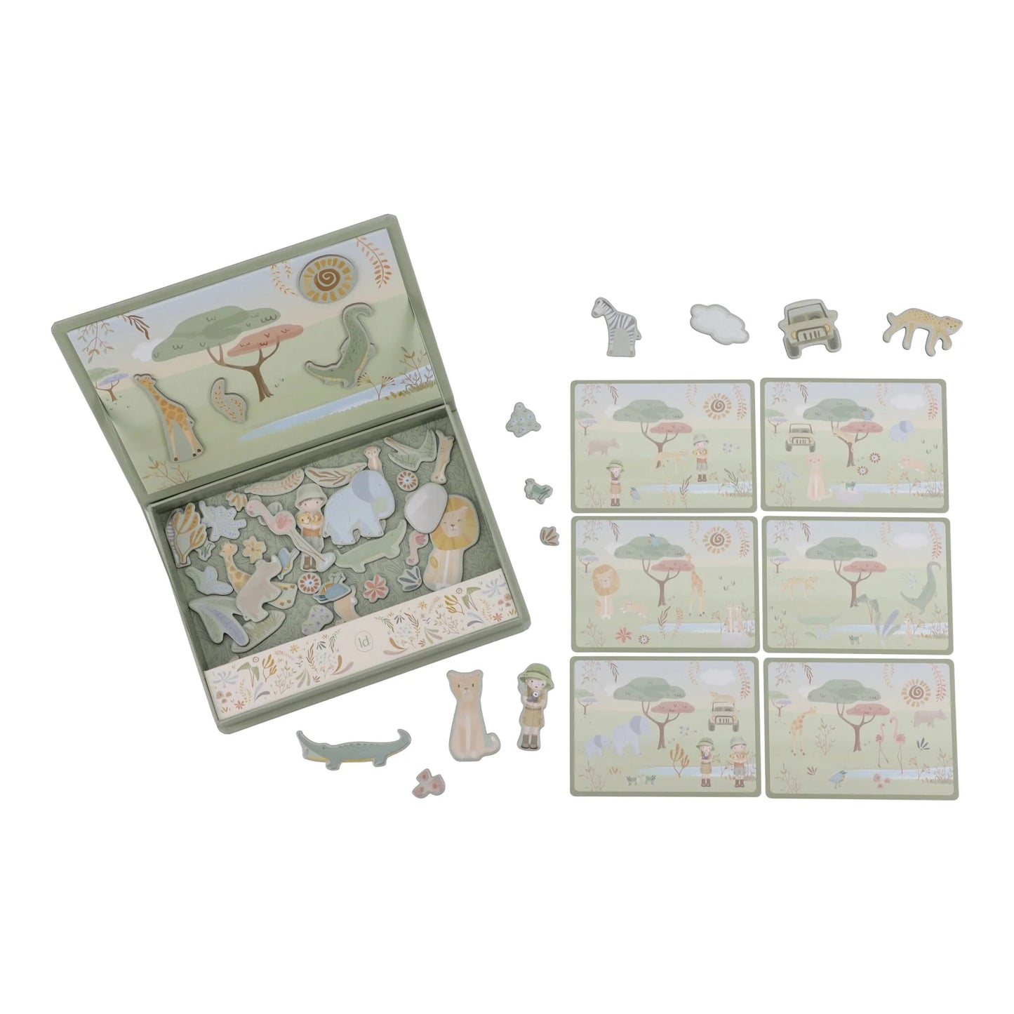Magnētiskā spēle Safari Friends, Magnetic Playboard, Little Dutch, LD7453