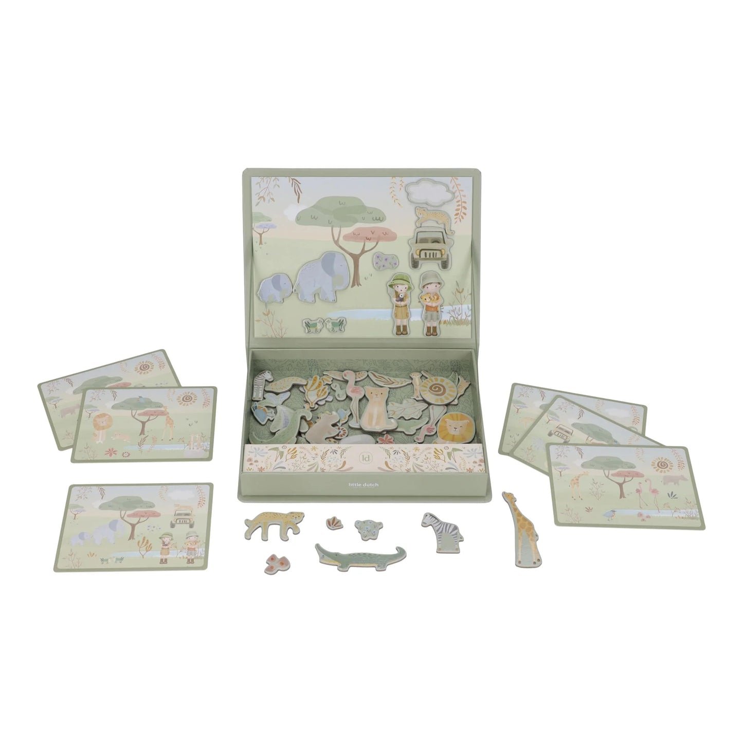 Magnētiskā spēle Safari Friends, Magnetic Playboard, Little Dutch, LD7453