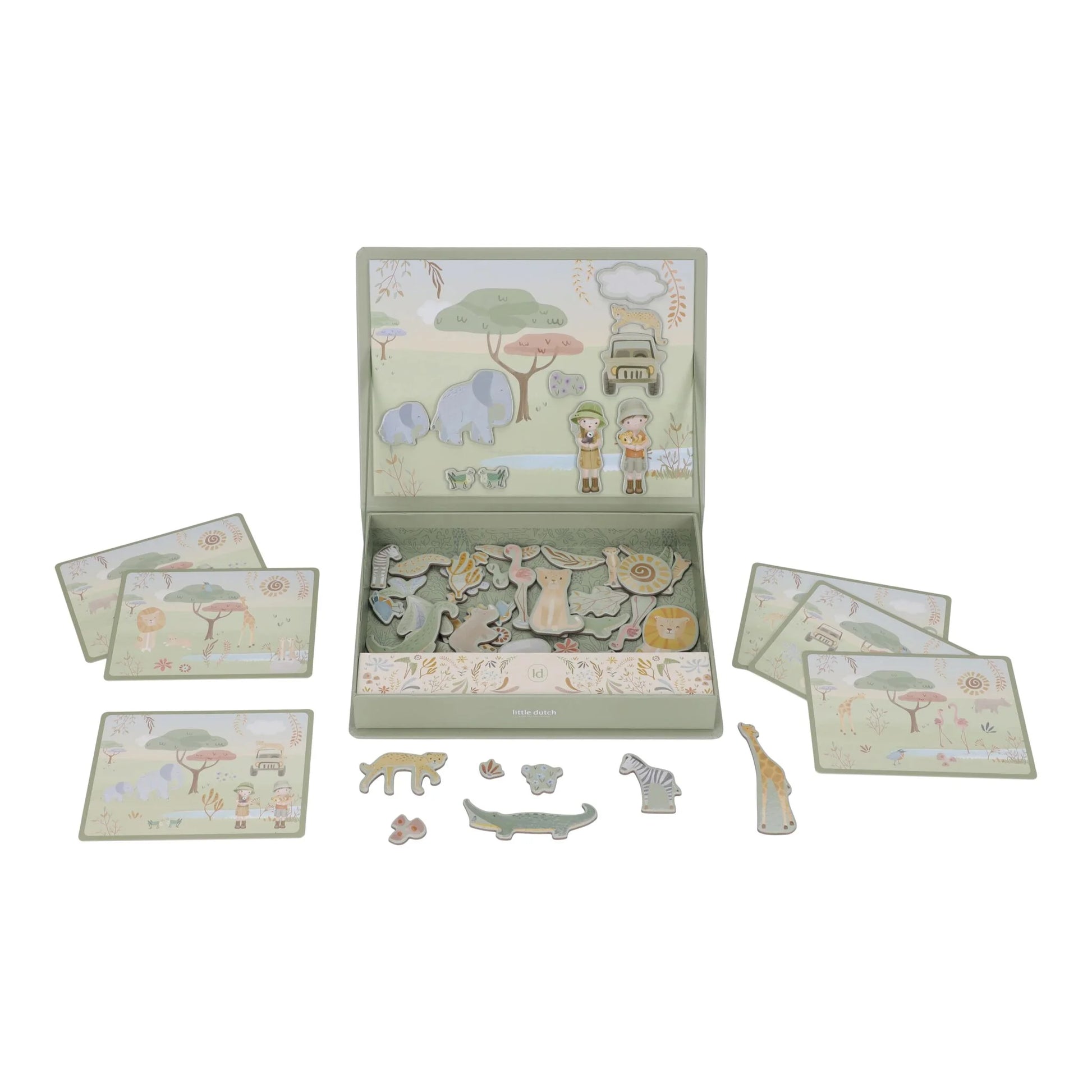 Magnētiskā spēle Safari Friends, Magnetic Playboard, Little Dutch, LD7453