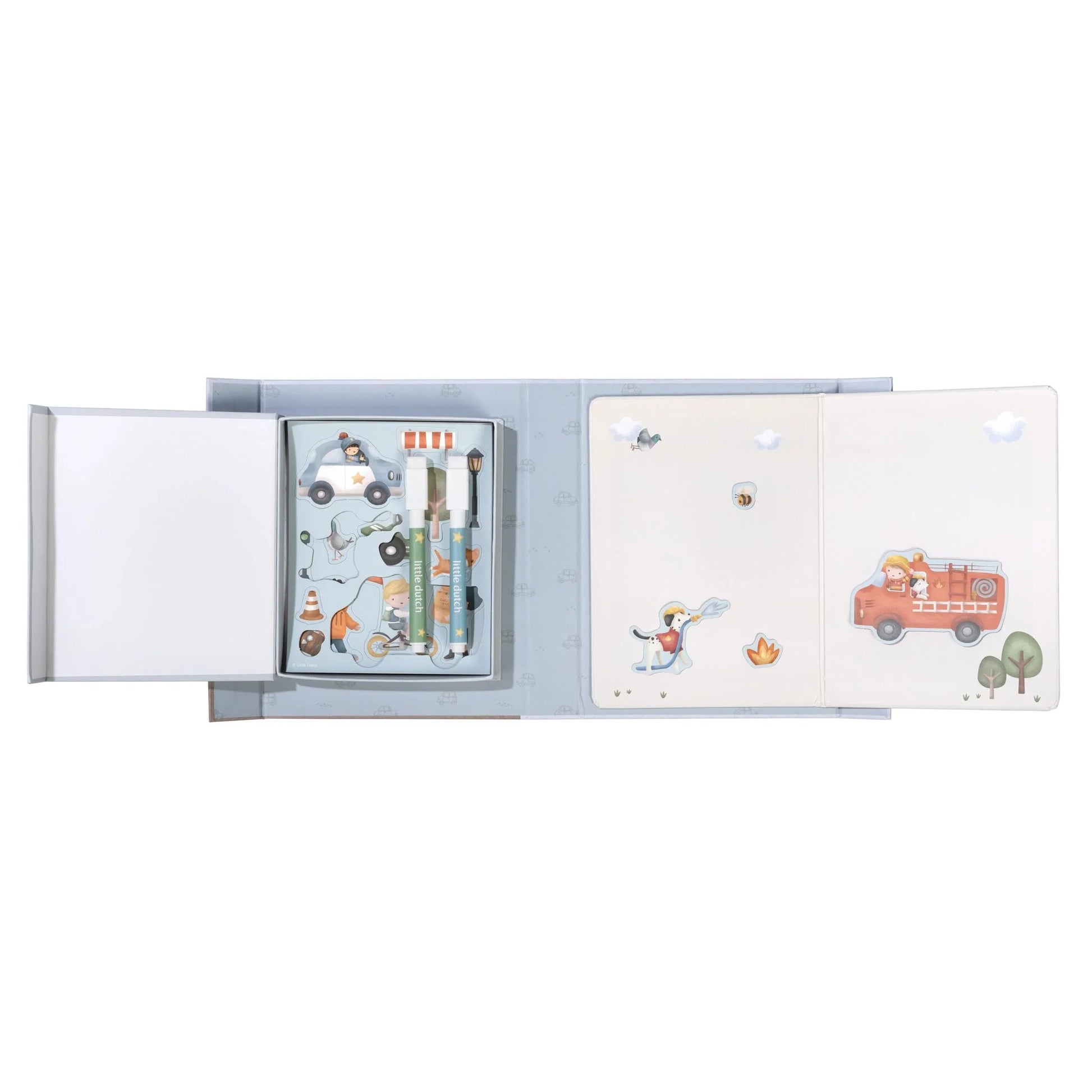 Radošais magnētu un zīmēšanas komplekts Magnet & Draw Set, Jim & Vehicles, Little Dutch, Artikuls: BT126895