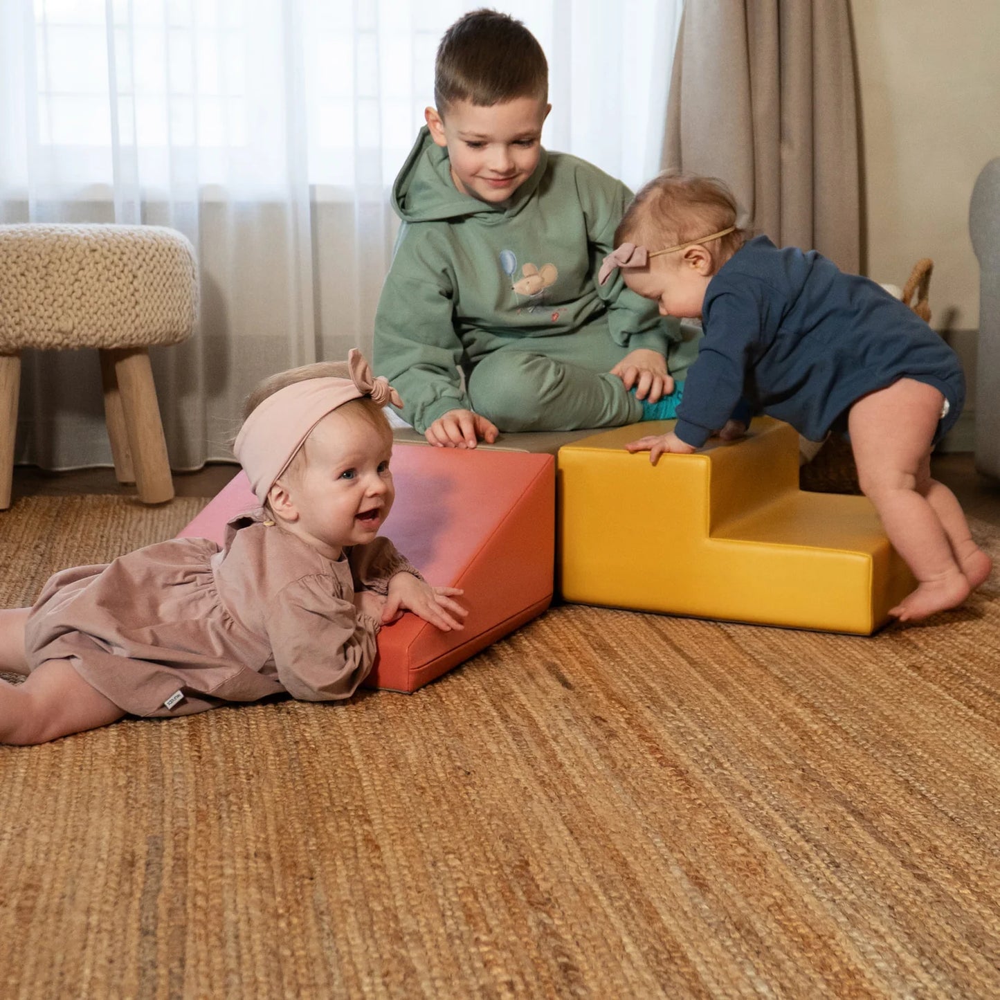 Mīkstie kluči Mini Climbie Soft Play, IGLU - pasteļa rozā, SET_27_09