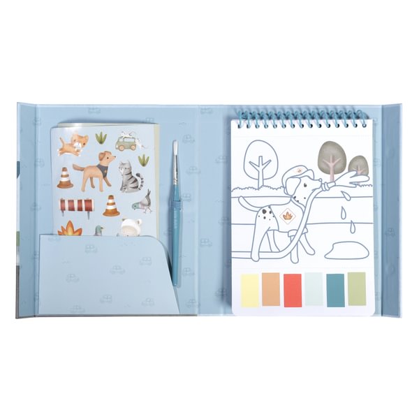 Ūdens krāsu radošais komplekts Jim & Vehicles, Water Paint Set, Little Dutch, LD126891