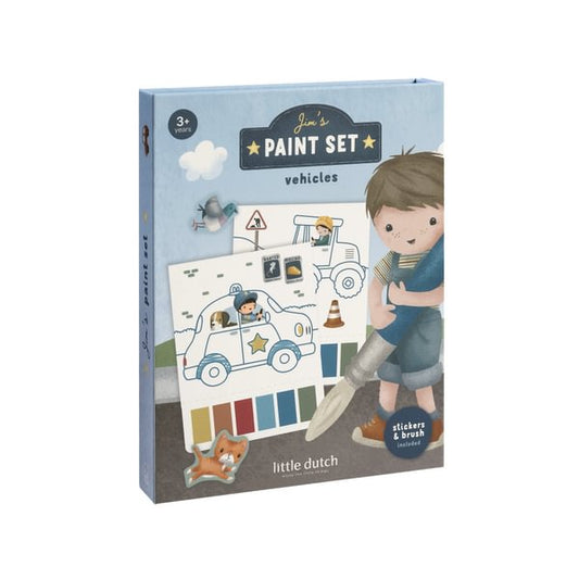 Ūdens krāsu radošais komplekts Jim & Vehicles, Water Paint Set, Little Dutch, LD126891