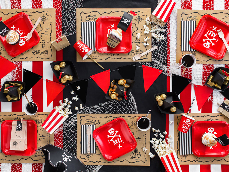 Popkorna kastīte, Popcorn Box, sarkana, 12.5cm, 6 gab., POP12-007