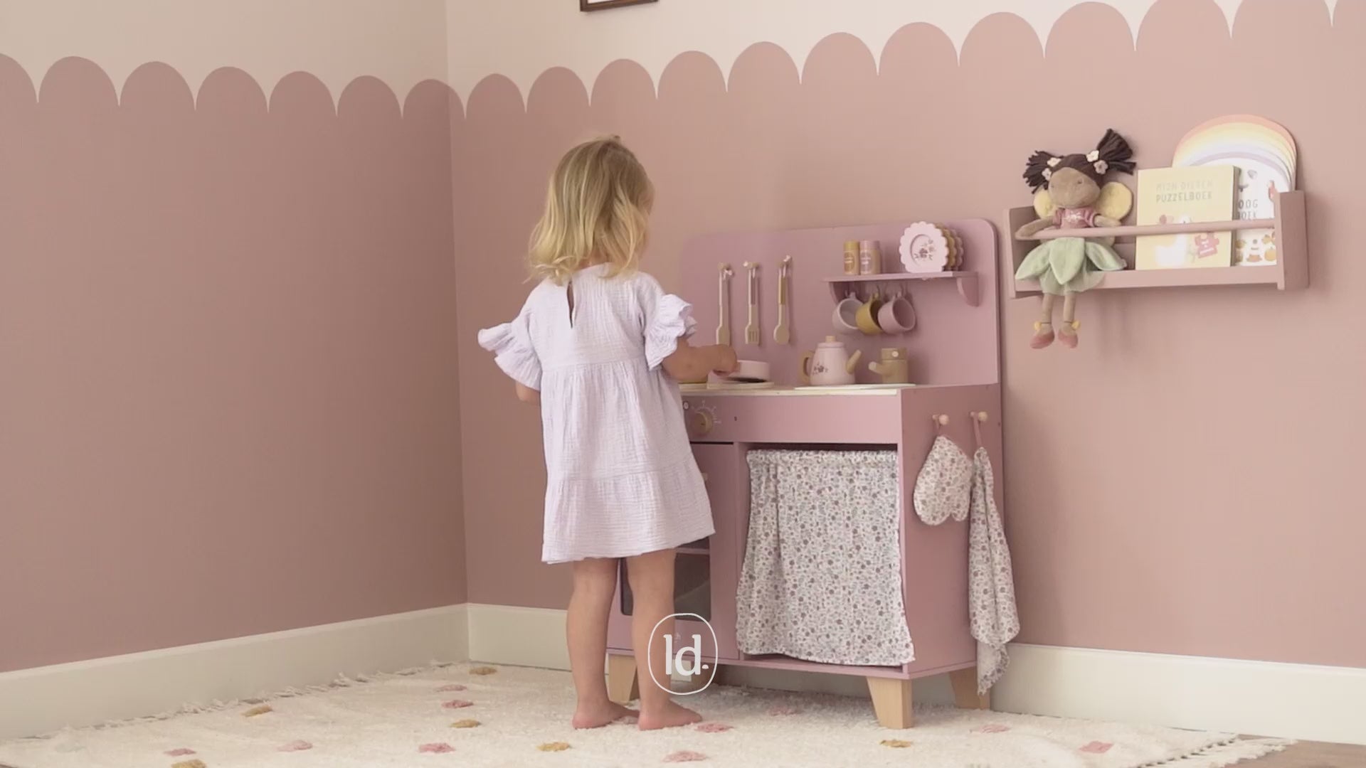 Bērnu rotaļu koka virtuve ar skaņu, Wooden Play Kitchen Sound, Little Dutch, ld2501